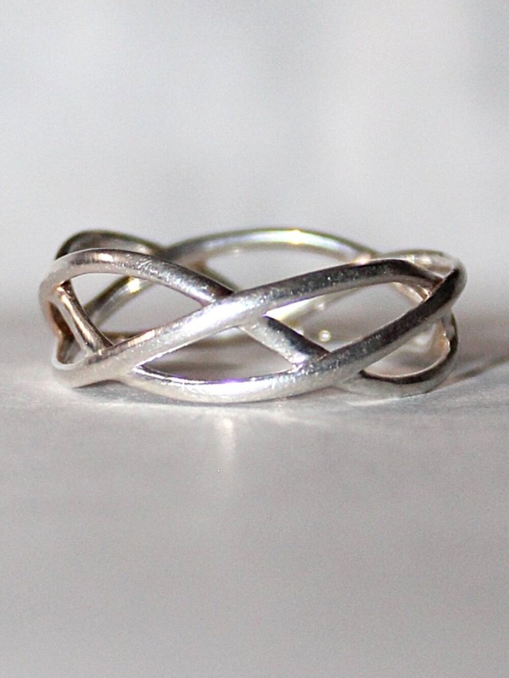 Sterling Silver Open Weave Band Ring